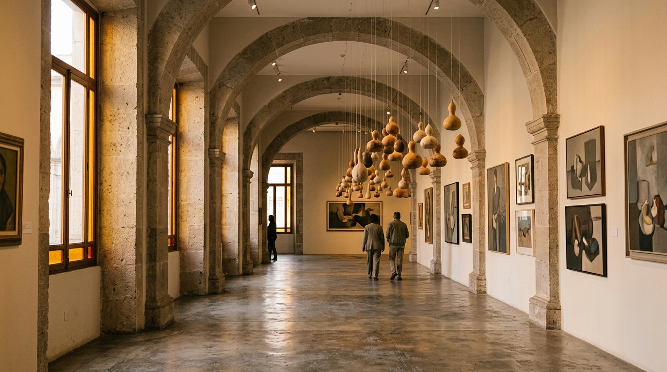 Sala de museo con obras de la exposición El hogar que habito